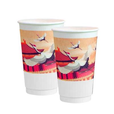 China 2021 Customized Factory Price Disposable Logo Double Wall Soft Drink 16oz Paper Cup for sale