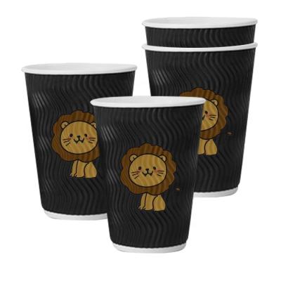 China Disposable Wholesale Corrugated Drink Corrugated Paper Cup 9oz for sale