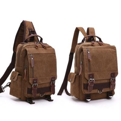 China Vintage Anti-theft Unisex Canvas Adjustable Strap Outdoor Laptop Backpack Bag for sale