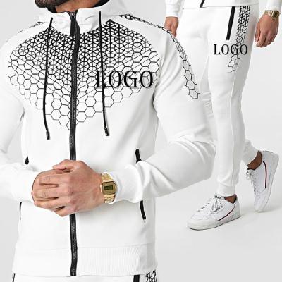 China Logo Embroidery Two Piece Track Set Color Block Men's Tracksuit Men Breathable Custom Suit Wholesale Slim Fit Polyester Jogging Jacket Sweatsuit for sale