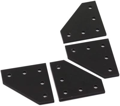 China 2020 Black Aluminum L Series Form Joint Plate Bracket Kit , For Standard 6mm Slot Aluminum Profile for sale