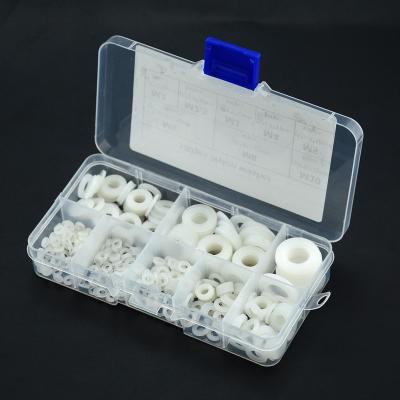 China 500Pcs/Box M2 M2.5 M3 M4 M5 M6 M8 M10 Nylon Gasket O Ring White Plastic Flat Gasket Assortment Kit for sale