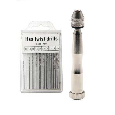 China 1set Mini Twist Drill Bit Micro Drilling 1set Mini Twist Drill Bit Micro Wood Aluminum Chuck Reamer Hand Twist Drill Clamping Tool for sale