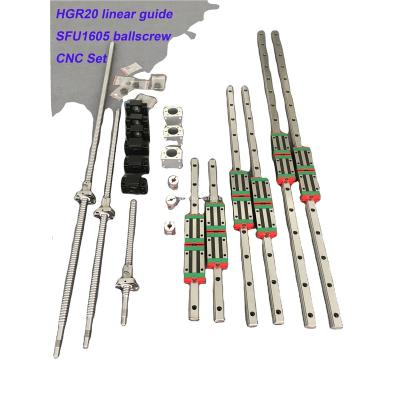 China Machinery Repairs Workshop CNC Set HGR20 Sets Linear Guide Sets 12pcs HGH20CA Ball 1605 +SFU605/1610 screw+BK BF12 Housing Coupling For Spindle Motor Kit for sale