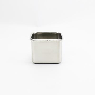 China Sustainable Stainless Steel Food Storage Container Camping Lunch Box Square Lunch Box for sale