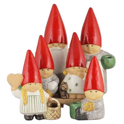 China Wholesale Eco-friendly Design Home Decoration Santa Ceramic Christmas Candle Holder for sale