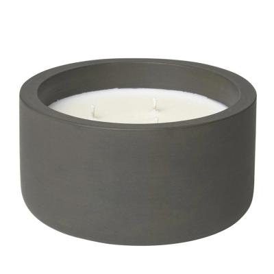 China Home Copy Matte Concrete Candle Jar Hotel Wax Custom Cement Bowl Candle Holder for sale