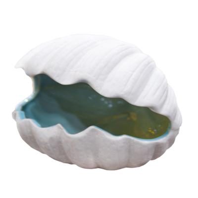 China Conch Shell Table Ashtray Fancy Beach Clam Shell Shape Ceramic Table Ashtray for sale