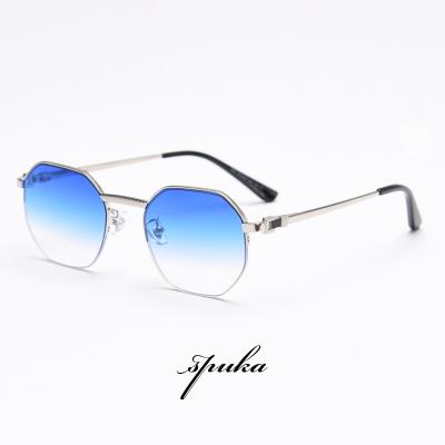 China Fashion Sun Glasses Half-frame Sun Glasses SPUKA 075 Luxury Vintage Men Women Sunglasses for sale