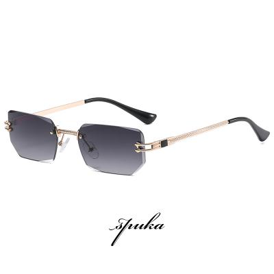 China 2022 New Fashion Sun Glasses Sun Glasses SPUKA Men Women UV Protection Sunglasses Luxury Rimless Metal Frame for sale