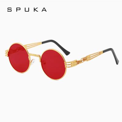 China Vendor 8010 Fashion Round Sun Glasses SPUKA Steampunk Sunglasses Metal Vintage Metal Shades Sun Glasses SPUKA for sale