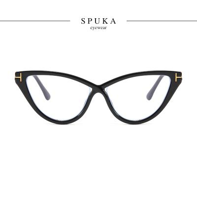 China Blue Light Blocking SPUKA 9317 Cat Eye Anti Blue Light Blocking Glass Frame Women Fashion Computer Glasses for sale