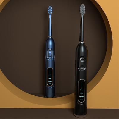 China Logo Battery Operated 21 Modes Minimalist Wireless Charging Sonic Electric Toothbrush for sale