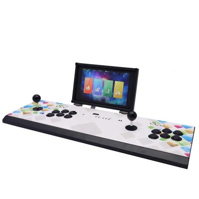 China Double Arcade Joystick Console With Desktop Metal Flip Electronic Game Console Fighting Metal 10 Inch Screen for sale