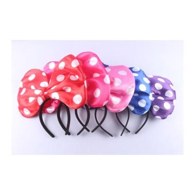 China Polka Dot Bow Hairband Hair Hoop Smart Casual Cloth Led Hair Accessories Bow Headband Birthday Party Gift Polka Dot for sale