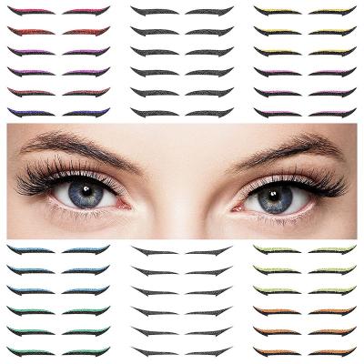 China 2022 Temporary Hot Selling Amazon Glitter Eyeliner Eyelash Tattoo Sticker Reusable Eyeliner Stickers for sale