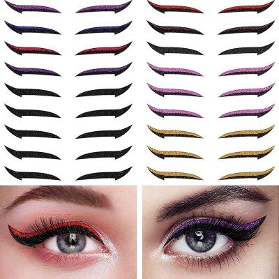 China Temporary Reusable Eyelash Stickers Waterproof Reusable Eyeliner Glitter Eye Liner Eyeliner Stickers Eyeliner And Lashes Sticker for sale