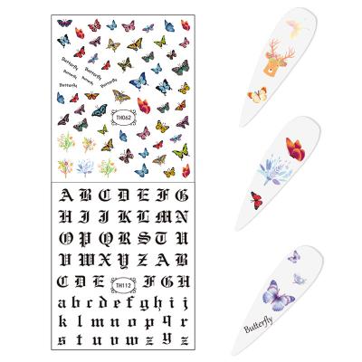 China Plastic English Decal Art Retro Manicure Nail Letter Stickers for sale