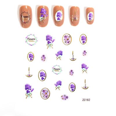 China Easy Apply And Remove Wholesale Supplies Celebrating Female Party Nail Applique Fashion Nail Sticker 3d Colorful Nail Decals for sale