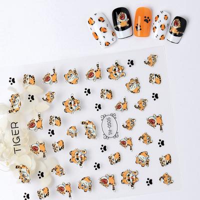 China 2022 Nail Art Nail Art Salon Factory Nail Art Stickers Tiger Stickers Accessories For Gel Nails for sale