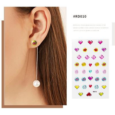 China Temporary Color Diamond Pearl Kids Earring Beauty Sticker Decal for sale