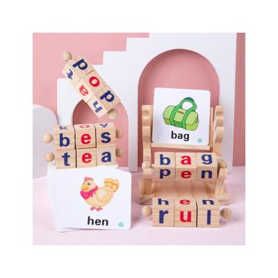 China Children Learning Early English Practicing Wooden Puzzle Toy For Kids New Design High Quality Children's Toys for sale