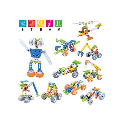 China Good quality fully assembled low price 10 in 1 combination building block engineering car for kids for sale