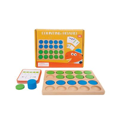 China Baby Can Calculate According to Logic Math Logic Game Panel Wooden Math Count Board Chips High Quality Fashion Style for Kids for sale