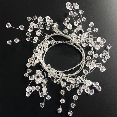 China Flexible Clear Beaded Garlands Wire String Acrylic Crystal Garland Wedding Party Decoration Wreath DIY Wedding Centerpiece Decor for sale