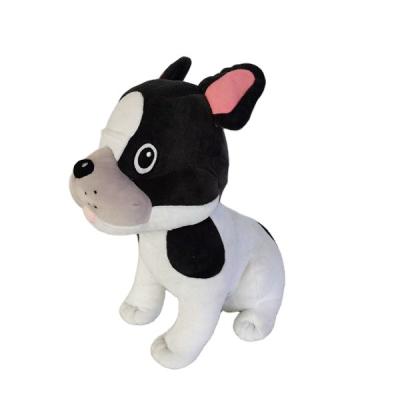 China Custom Plush Toy Wholesale Plush 29cm Black White Black Stuffed Dog Toy for sale