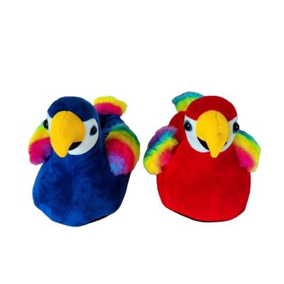 China HOT new type bedroom indoor plush parrot blue red house slippers women attractive price 36-41 for sale