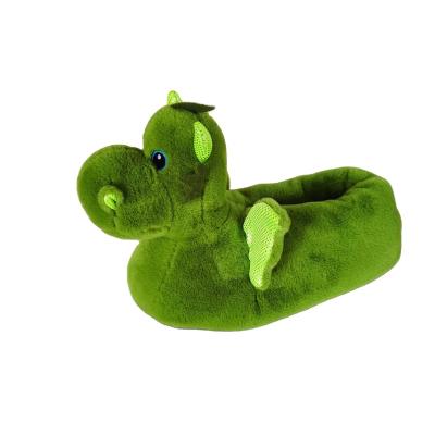 China HOT New Women's Girls' Novelty Green Plush 30-35 Plush Dinosaur Slippers for sale