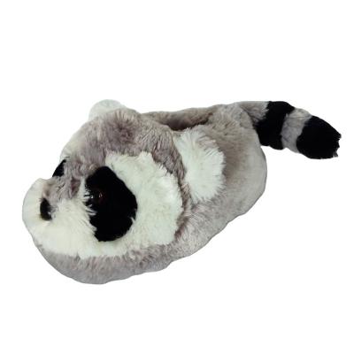 China Good Quality Hot Sale HOT Gray Customized Animal Plush Indoor 36-41 Rancoon Slippers for sale