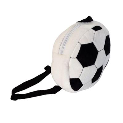 China Professional Plush Manufacturing Children's Plush Toy 25x25x6.5cm Large Capacity Football Backpack for sale