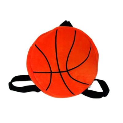 China Professional Plush Manufacture Customized Orange Plush 25x25x6.5cm Basketball Backpack For Kids for sale