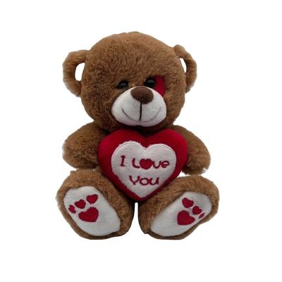 China Custom Plush Bear I Love You Cute Soft Plush Valentines Stuffed Toy With Heart for sale