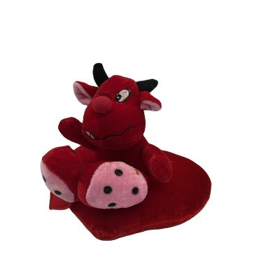 China Custom Cute Soft Cute Red Naughty Plush Toy With Horn Heart Valentine Day Devil Stuffed Plush Toy Wholesale Hotsale I Love You for sale