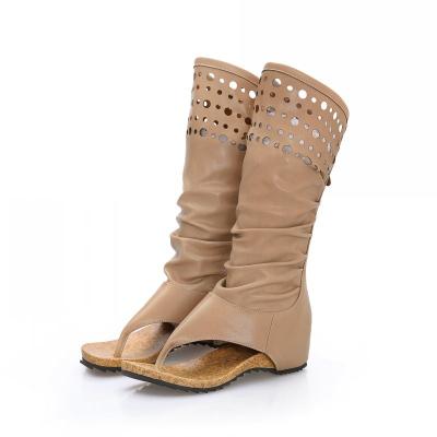 China Manufacturer Wholesale White Pu Bottom Flats Women Boots Lightweight Sandals for sale