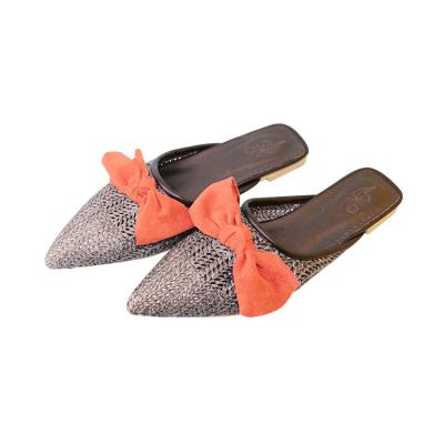 China 2021 Fashion Trend Low Price Led Straw Bow Slippers Platform Women Sandals For Sale for sale