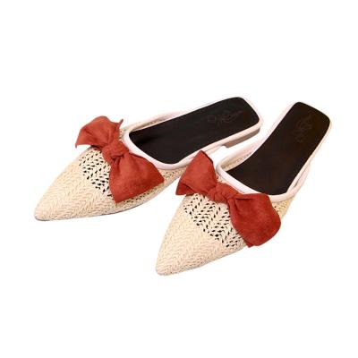 China Fashion Trend China Supplier Fashion Straw Casual Women Chunky Flat Shoes Ladies Sandals for sale