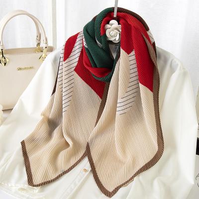 China Hot Selling 2022 New Soft Touch Feeling Fashion Ladies Soft Viscous Cotton Long Crumpled Scarves Women Colorblock Crinkled Head Muslim Hijab Shawl for sale