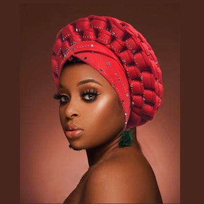 China Best Multifunctional Selling Auto Headtie Gele Women Gele Women Turban Cap Space Layer African Muslim African Women Hat Multifunctional Indian Nigerian Hat for sale