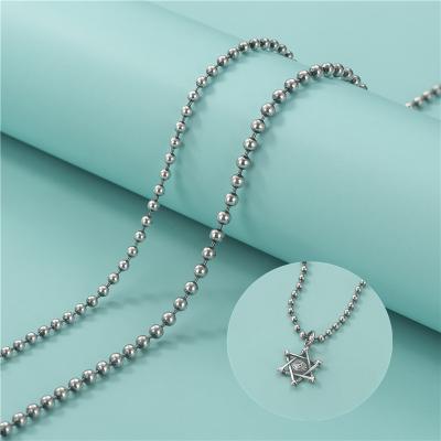 China Wholesale Antique 18-32inch 925 Sterling Silver Necklace Bead Chain 2.5mm 3.0mm Ball Accessory DIY Jewelry For Women Men Necklace for sale