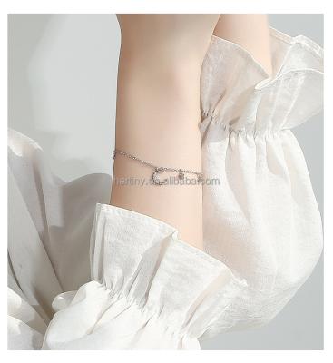 China CLASSIC charms bracelet jewellry of S925 sterling silver tiny crescent moon and star of Hertiny for girl for sale