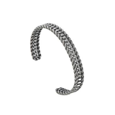 China The CLASSIC 925 Sterling Silver Fashion Braided Oval Bead Thai Silver Retro Bracelet Women's Bracelet Jewelry for sale