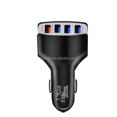 China Mobile Phone Fast Car Charger Car Accessories 4 Ports USB Car USB Plug Adapter 12V 30W for sale