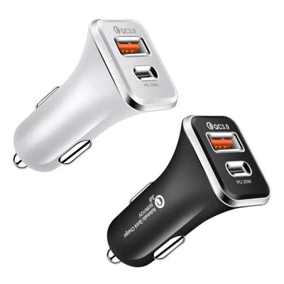 China Palladium USB-C 18W and USB-A QC3.0 18W High Power Car Adapter Type-C MP3 GPS Mobile Phone Tablet Car Charger For Phone for sale