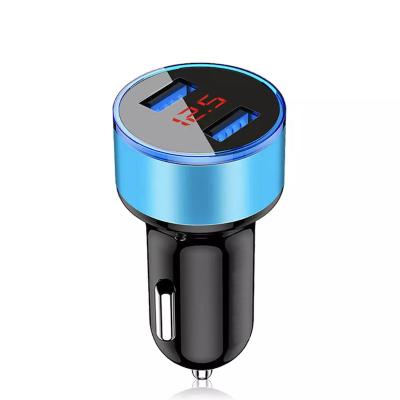 China Cell Phone LED Display Dual USB Car Charger Universal Mobile Phone Car-Charger for iPhone 12 11 7 8 plus Tablet for sale