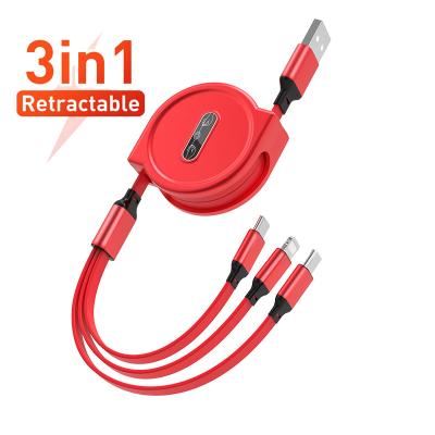 China Multifunctional Speed ​​Candy Fast Charging Color Three-in-One Mobile Phone Fast Charging Data Cable for sale