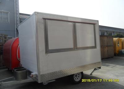 China Glass Re-enforced White Panel Mobile Catering Van With Single Axle disc brakes for sale